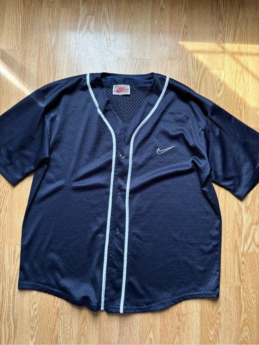 Late 80s Nike Mesh baseball jersey made in usa blue size L